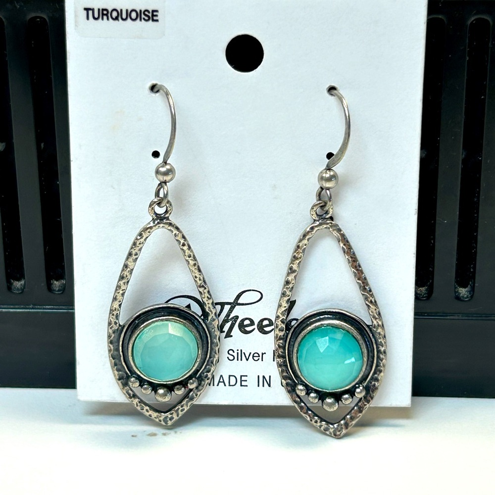 Wheeler Brand Sterling Silver Finish Drop Earrings NEW